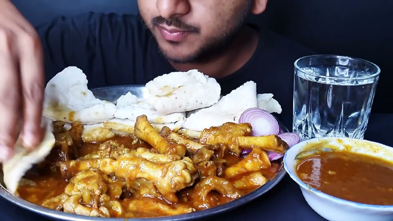 Spicy Oily Mutton Paya curry Eating With Roti | Spicy Oily Nalli mutton curry Eating | #bhukkhadboy