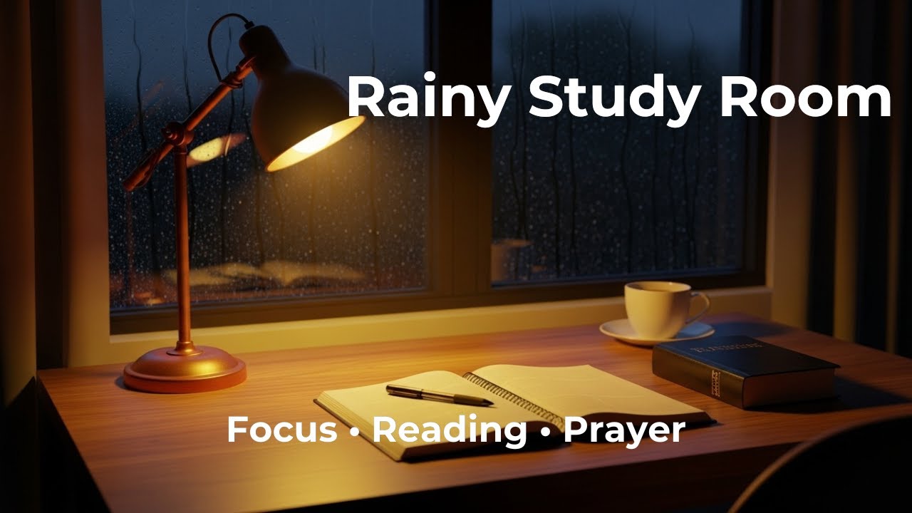 Rainy Study Room ☔ Warm Piano for Focus, Relax & Prayer | Long Study Mix