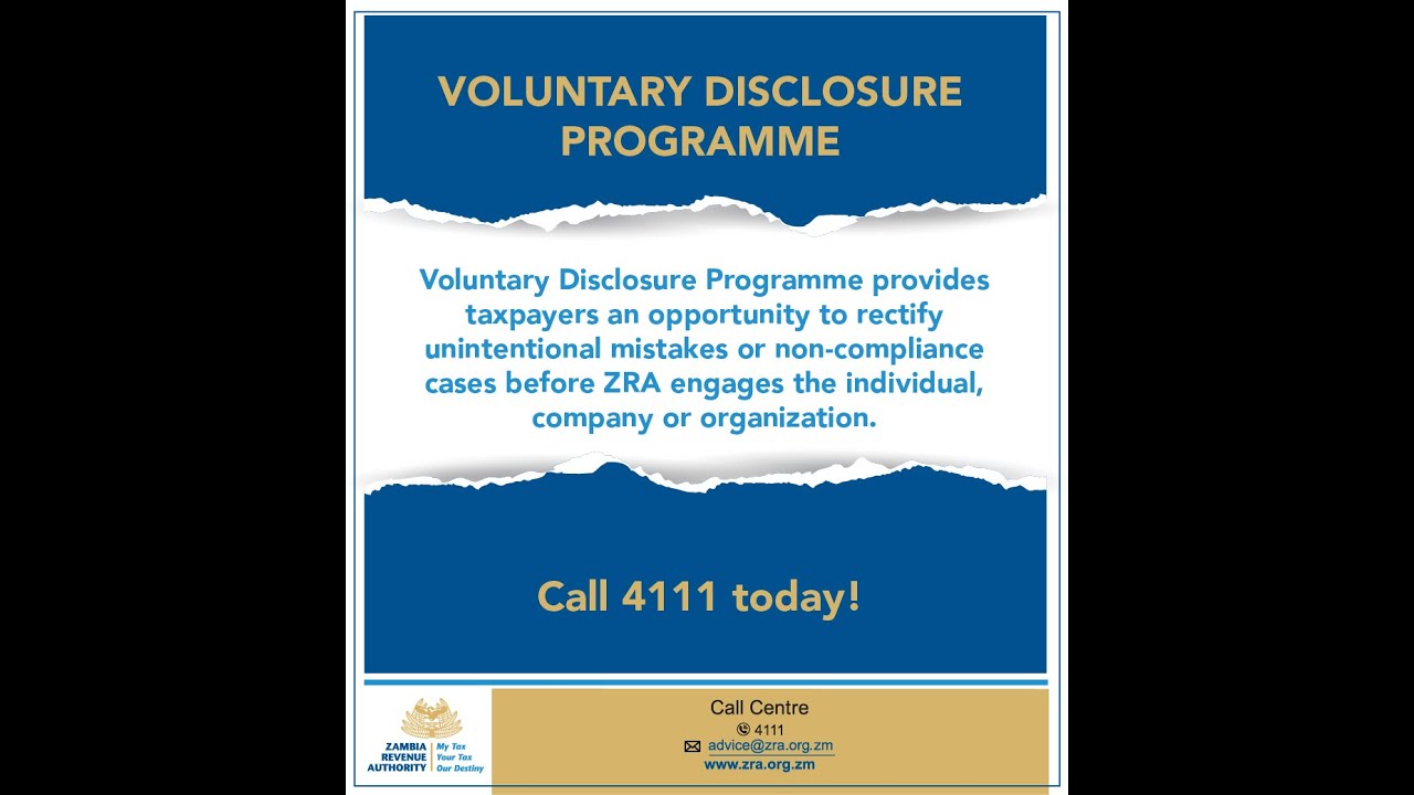 ZAMBIA REVENUE AUTHORITY : TAX CHAT - TOPIC: VOLUNTARY DISCLOSURE PROGRAMME | 29TH JANUARY 2026