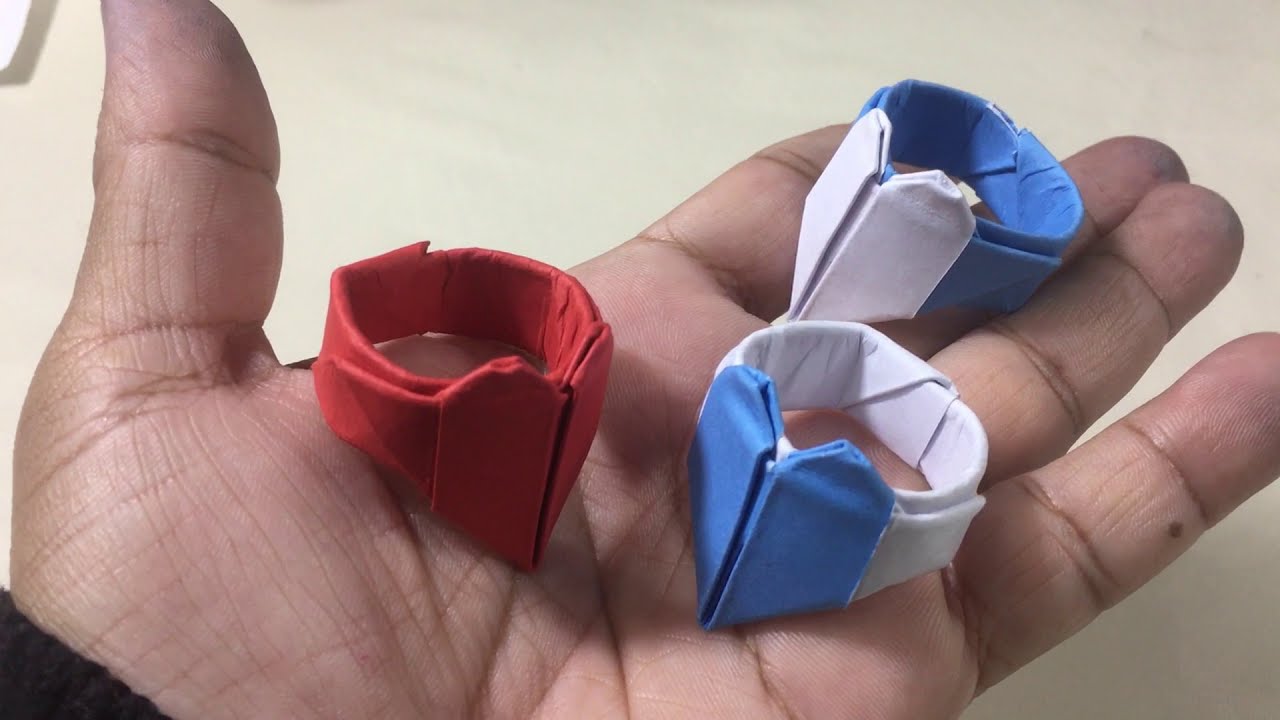 Origami - Coração / Como Fazer Um Anel de Papel / Anel de Papel Fácil
