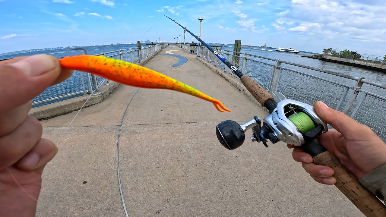 East River Fishing Red Hook Brooklyn NYC