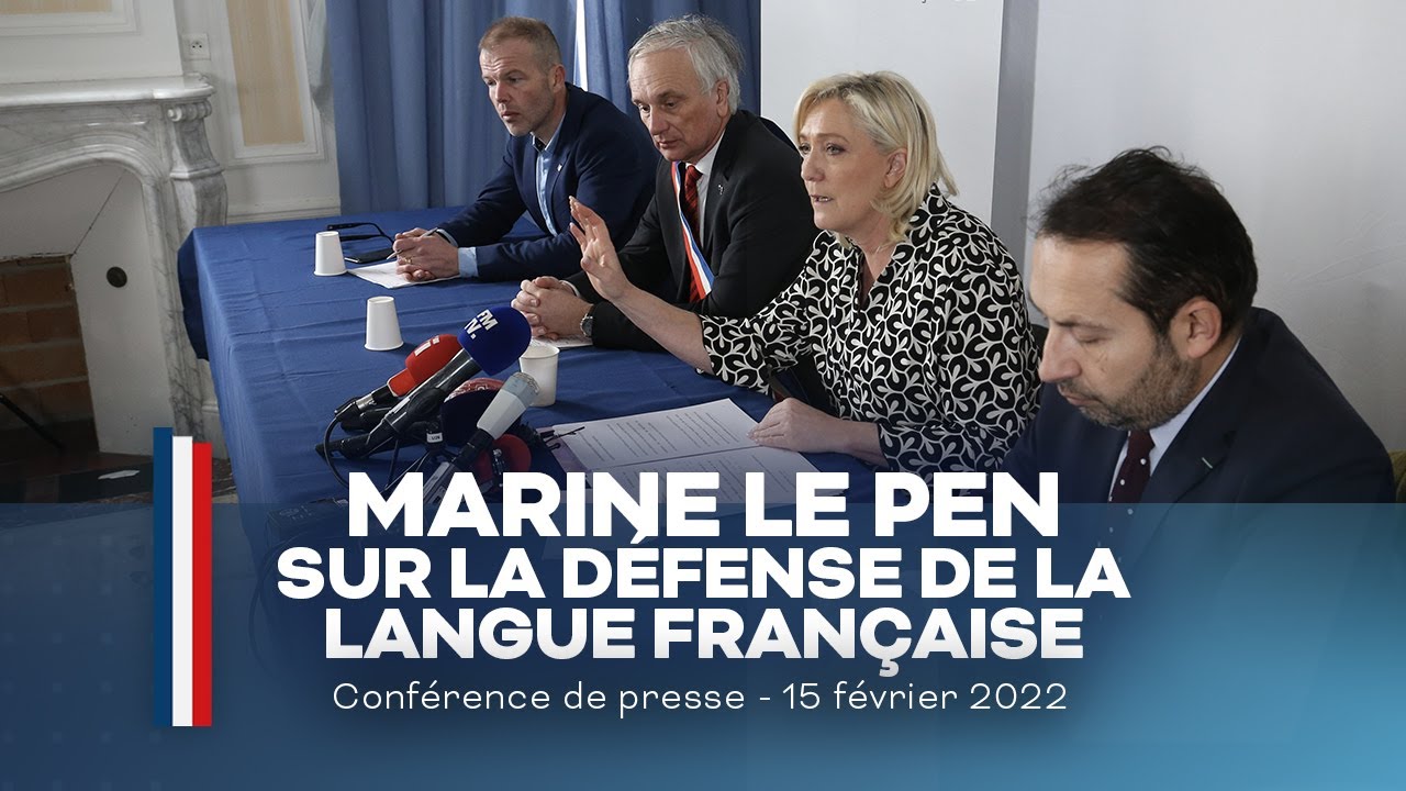 Plan d’urgence pour la langue française et la francophonie | Conférence de presse de Marine Le Pen