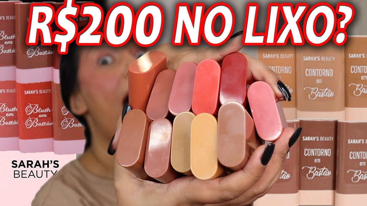 BLUSHES em Sticks e CONTORNOS em Sticks da SARAH'S BEAUTY - COMPAREI todas as cores!!