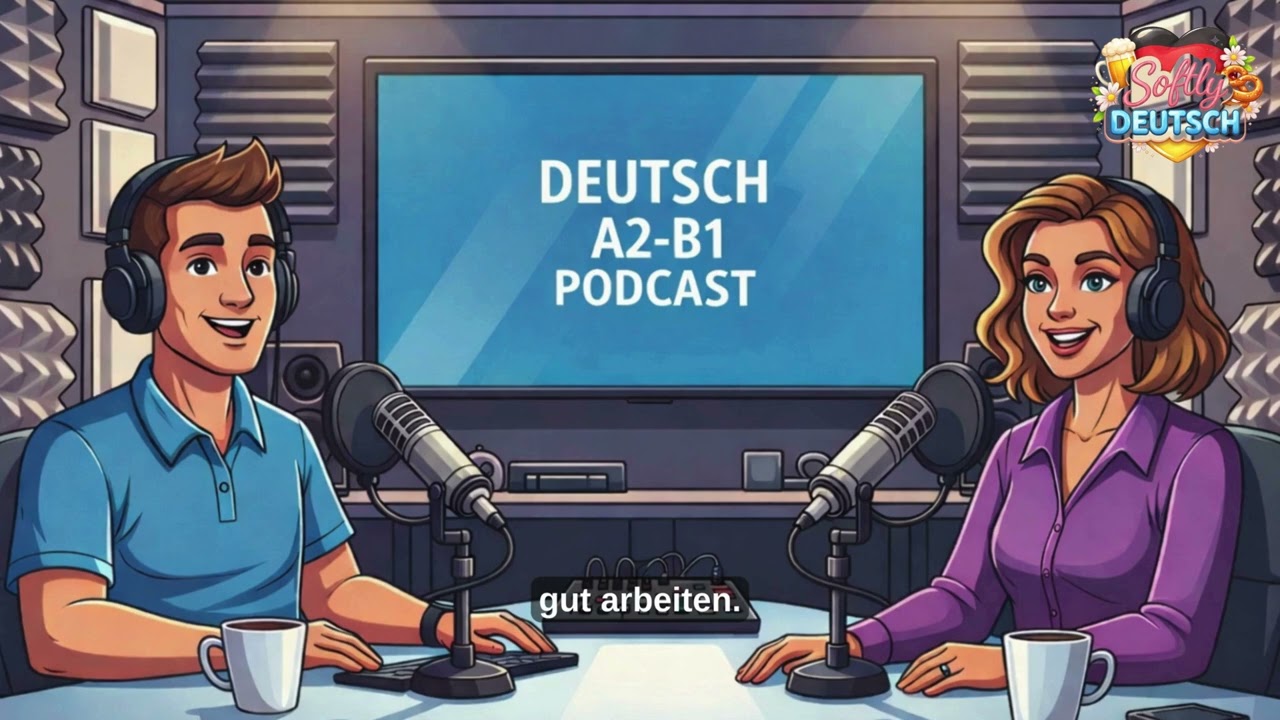Learn German Connectors (B1) | weil, deshalb, obwohl, trotzdem | German Podcast – A Stressful Day