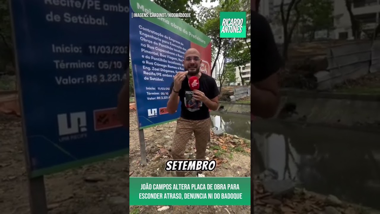 Ni do Badoque exp&otilde;e mais atrasos em obras no Recife