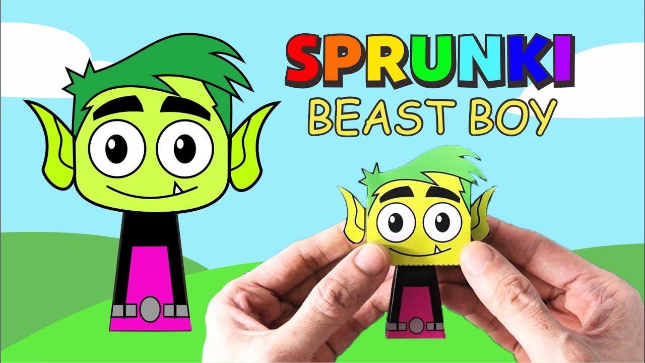 I MADE SPRUNKI BEAST BOY | How to make beast boy sprunki papercraft