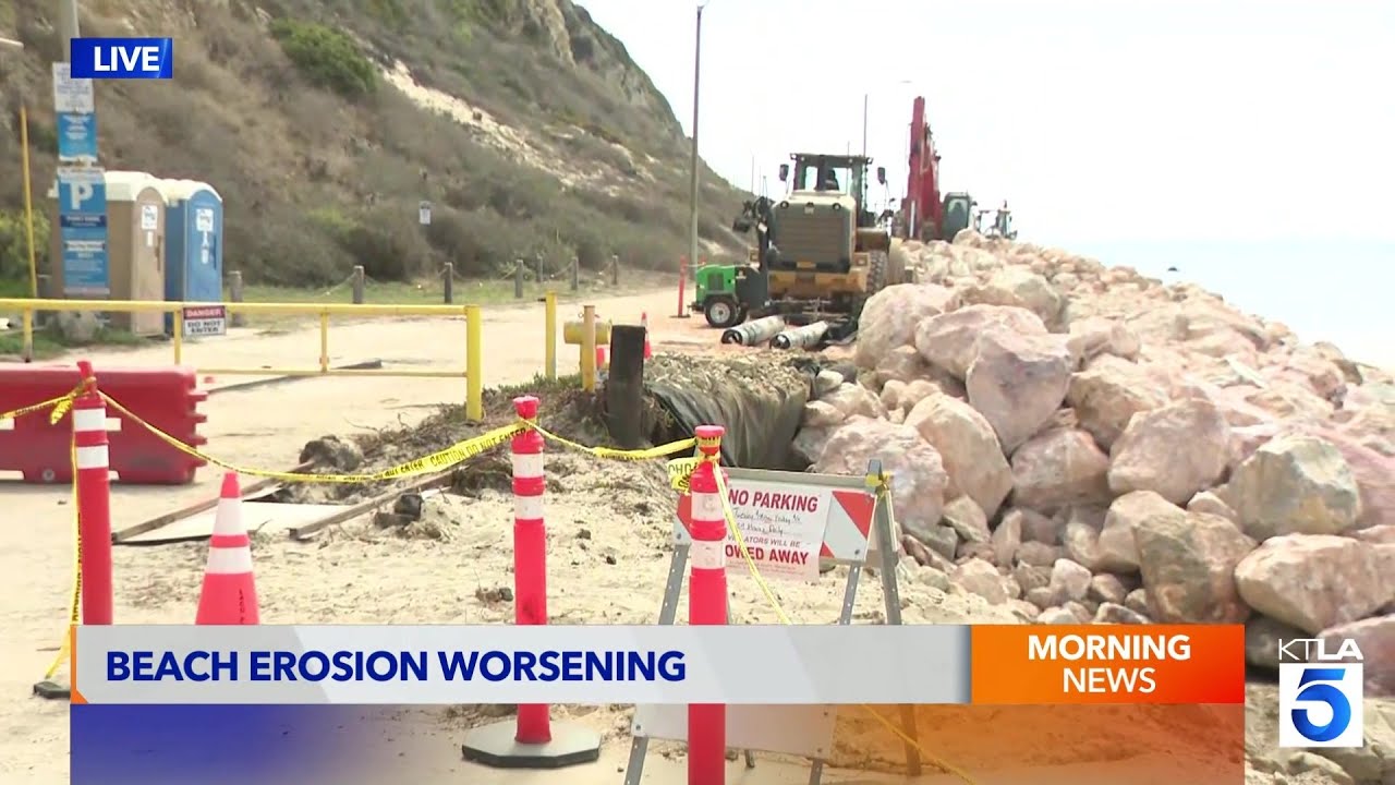 Beach erosion worsening at Malibu beach as Newsom issues El Nino state of emergency