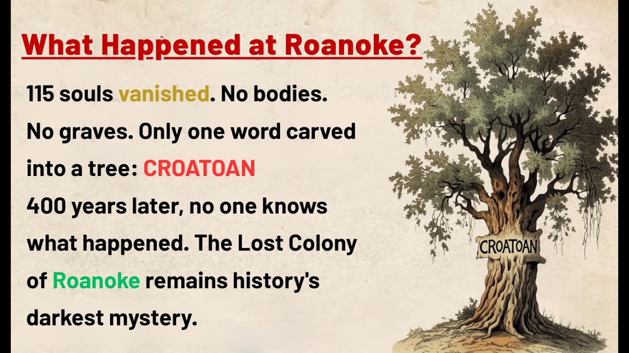 Lost Colony of Roanoke🌟The Mystery ✅ Learn English Through Story | History Avenue✳️
