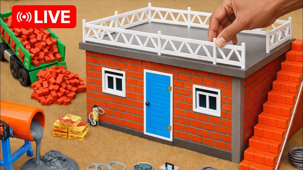 Mini house construction live | foundation to wall work