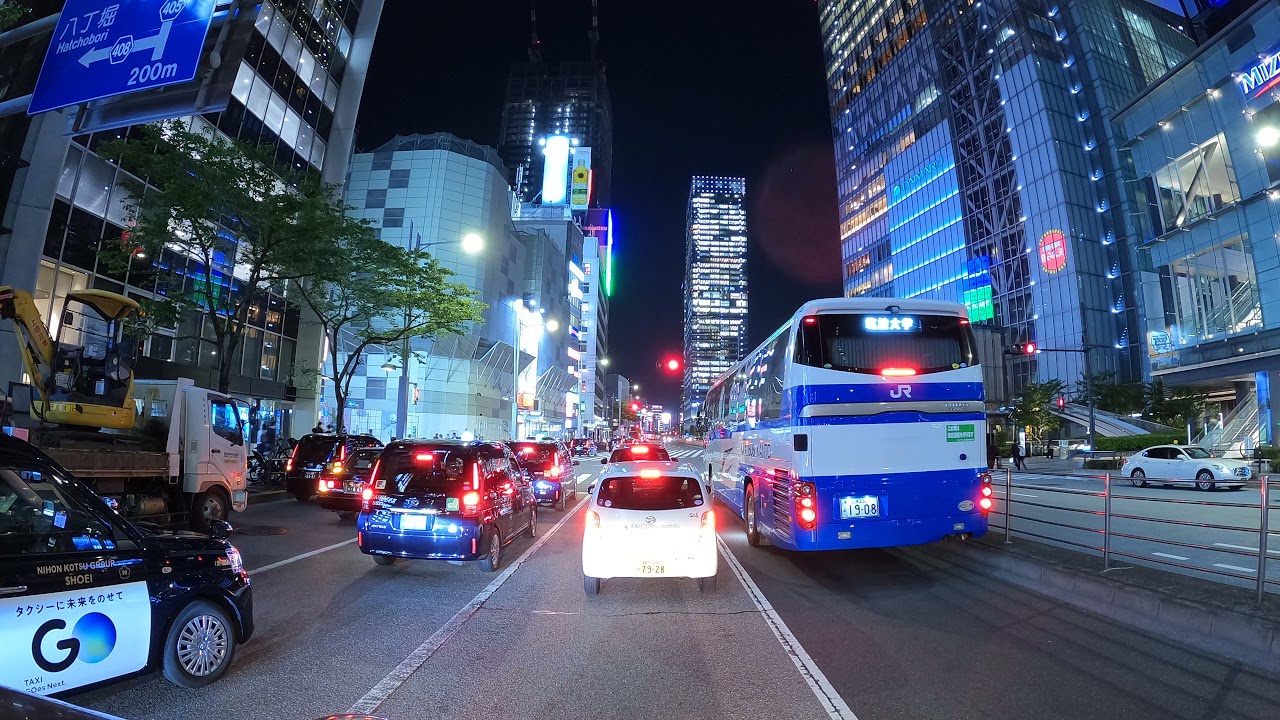 車載動画　４K　東京の夜/【無料フリー動画素材】/japan free video