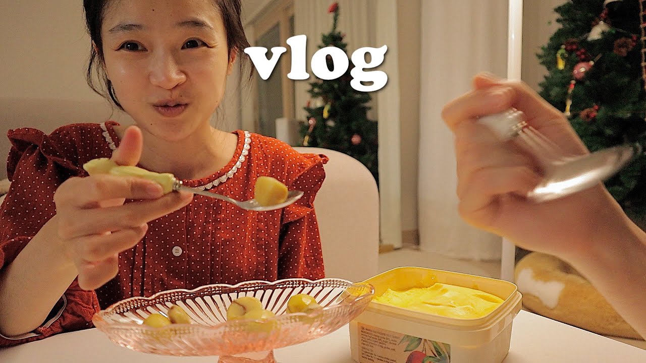 VLOG 행복하게 먹다 위경련오고 반성🥲, 토마토탕면🍜, 어니언스프🧅, 이연복 마파두부, 전시회 다꾸