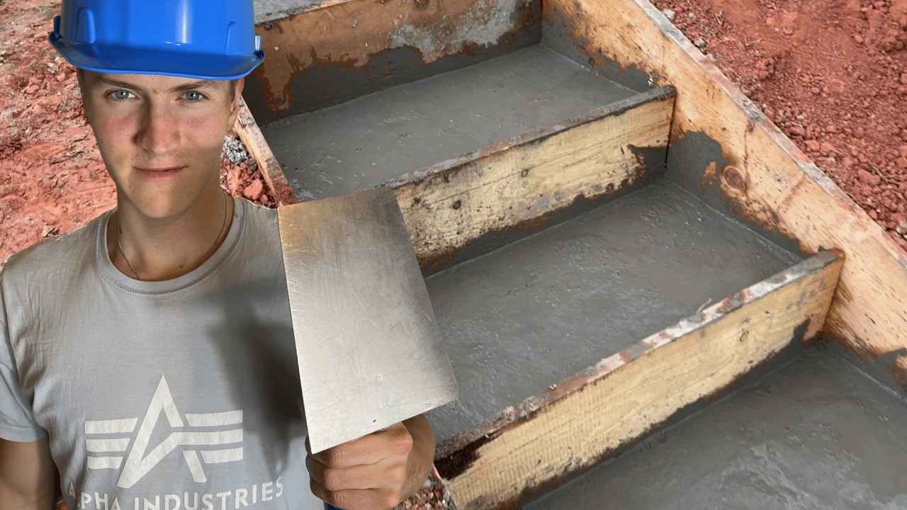 How to Build Concrete Stairs (ASMR)