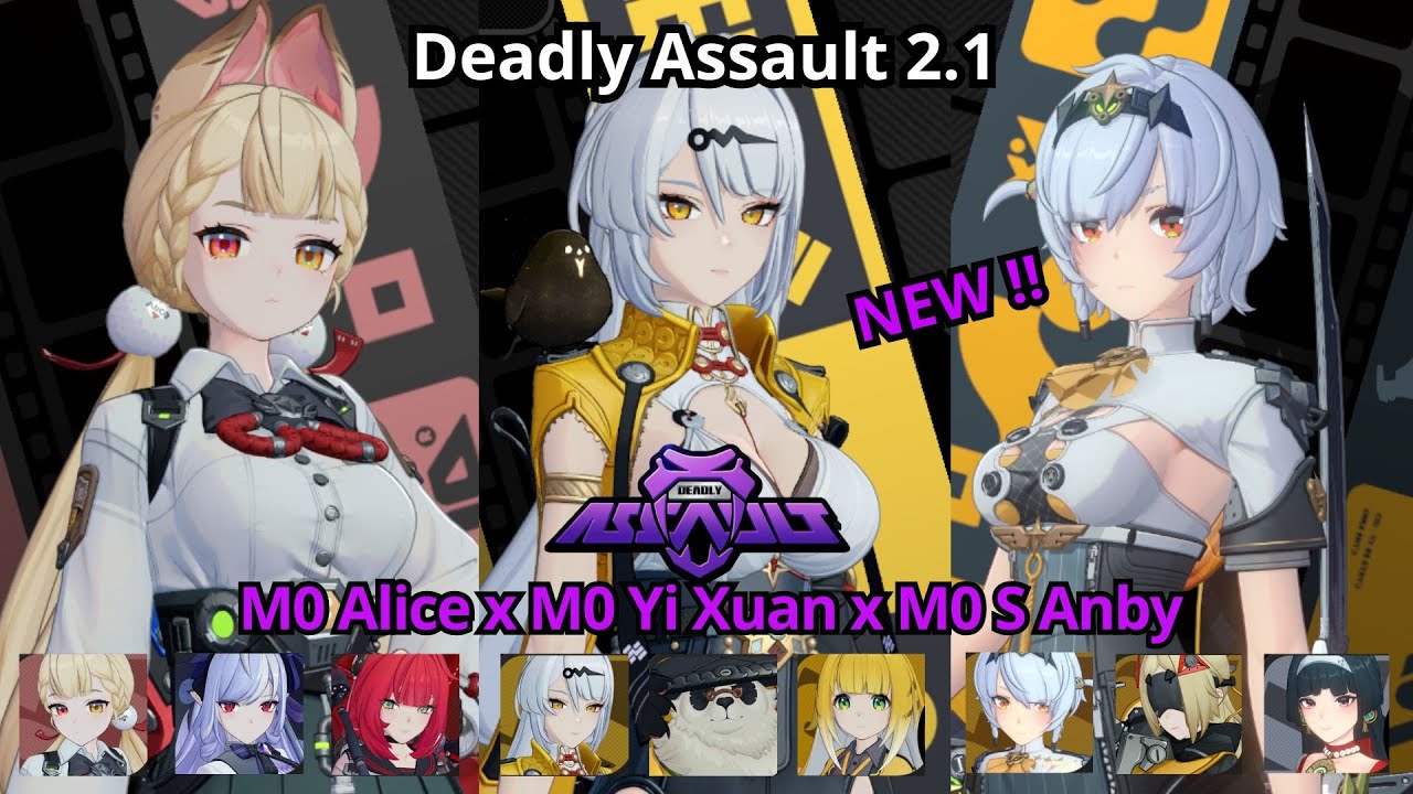 NEW !! M0 Alice & M0 Yi Xuan & M0 S Anby - Deadly Assault S Rank Zenless Zone Zero 2.1