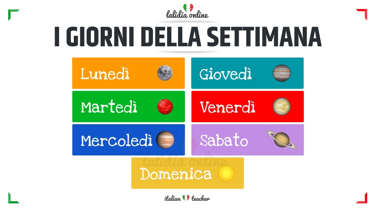 I GIORNI DELLA SETTIMANA (+ Easy Exercises) - VOCABULARY - Italian for Beginners