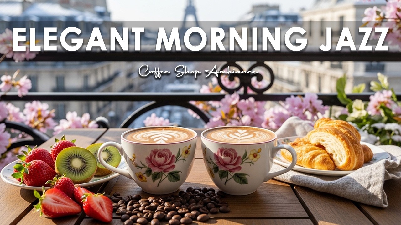 Elegant Morning Jazz ☕ Coffee Shop Ambiance & Positive Bossa Nova instrumental for Good Mood