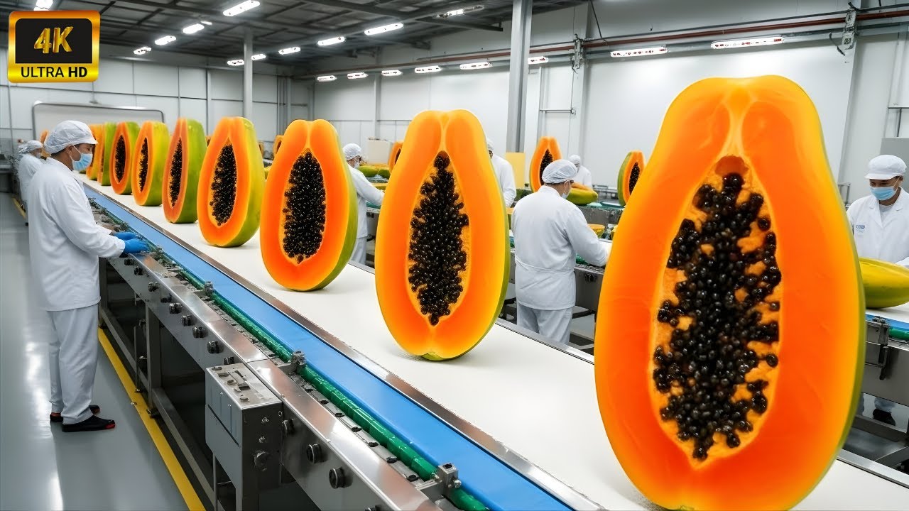 Inside a Papaya Juice Factory: Fresh Papayas to Bottled Juice (Full Process)