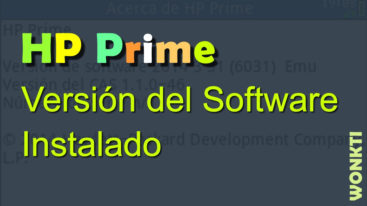 Referencia HP Prime: Versión de Software de la Calculadora
