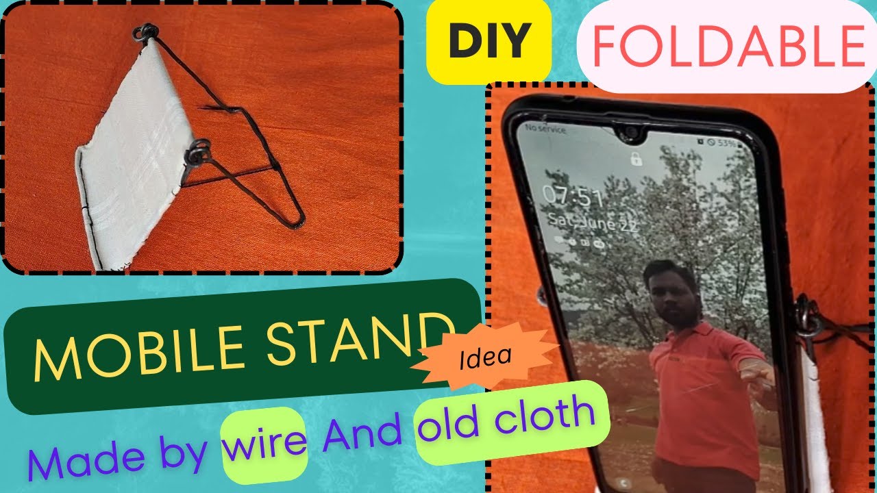 Diy foldable phone stand | How to make foldable mobile stand with wire