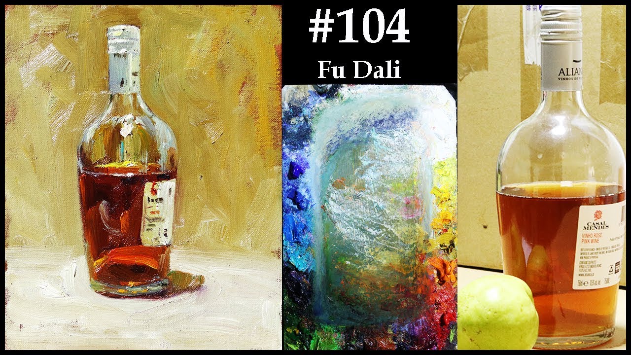 #104 How to paint a bottle in oil Painting for beginner