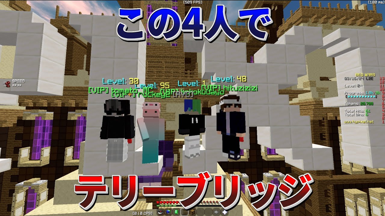 テリーブリッジャー4人でベッドウォーズやってみた！【Minecraft】