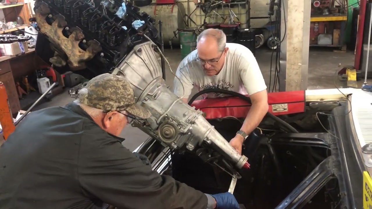 oldstuffisbetter 1963 Falcon V8 conversion part 8, the engine goes in!