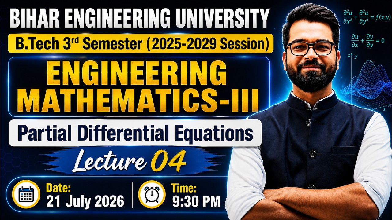 Engineering Mathematics-III | Partial Differential Equations(PDE) Introduction | B.Tech 3rd Sem #beu
