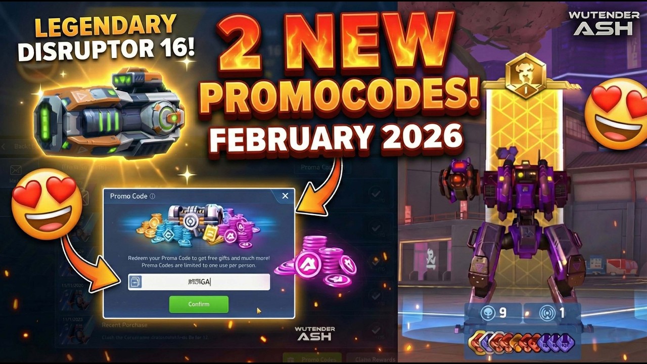2 New SECRET Promocodes | FEBRUARY 2026 | wutender ASH | #mecharena | #promocode | #shorts