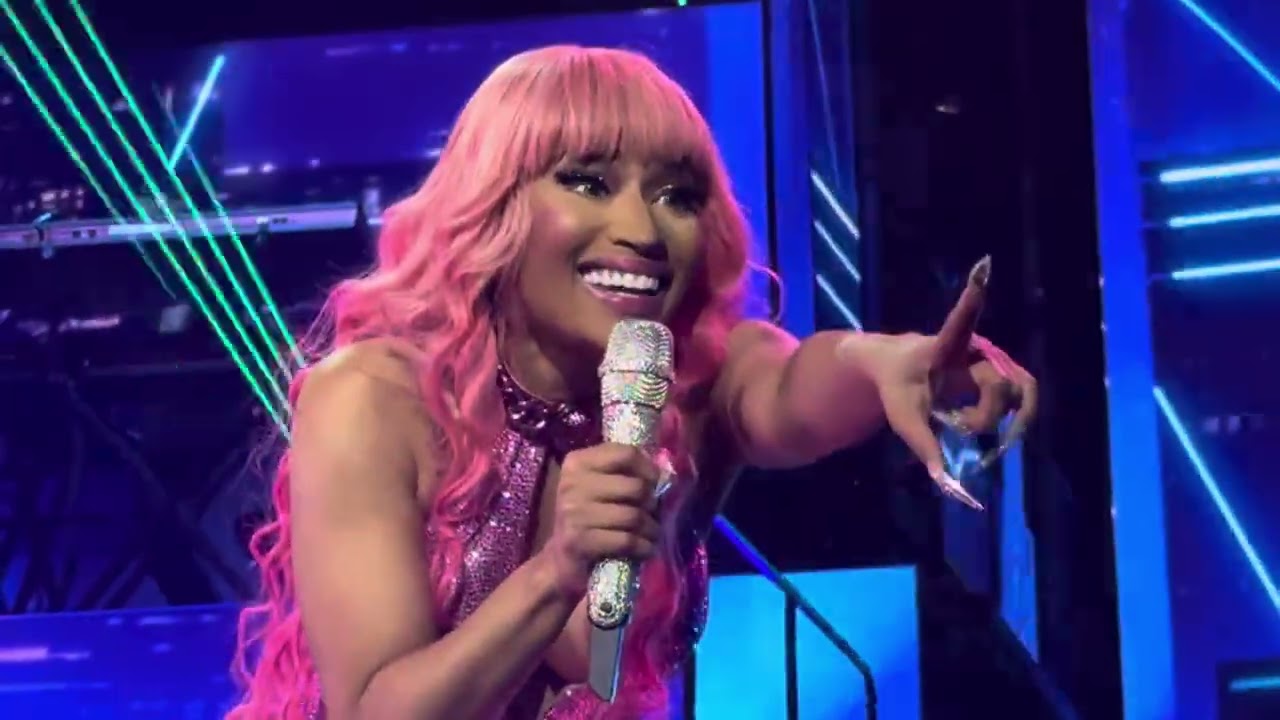 Nicki Minaj performs Super Bass on The Pink Friday 2 Tour in Brooklyn, NY on 4/4/24.