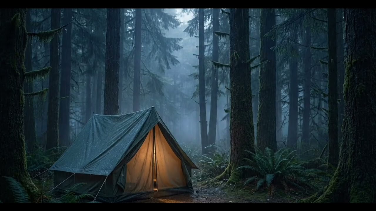 Rain on Tent at Night for Deep Sleep (10 Hours) | No Thunder, No Music