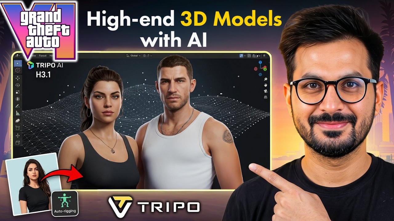Генератор 3D-моделей Tripo AI: лучший рабочий процесс H3.1 Ultra для разработки игр | Создание пе...