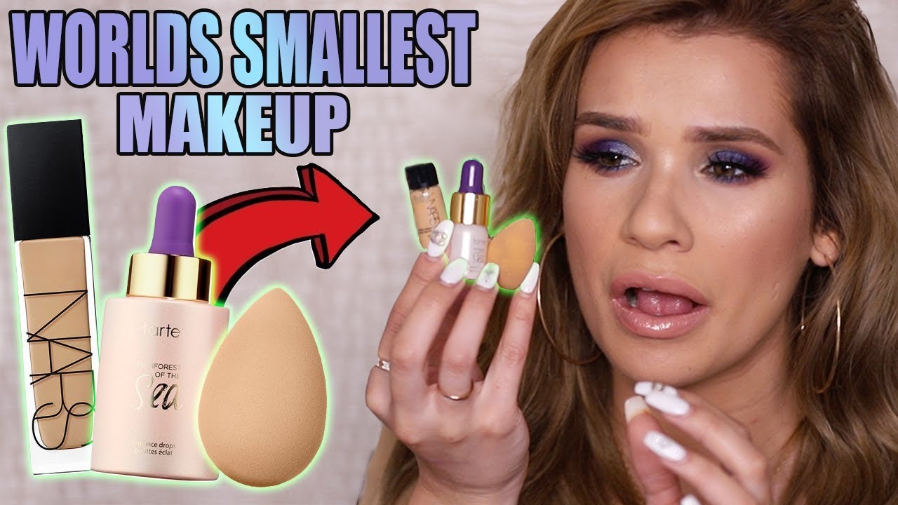FULL FACE using TINY MAKEUP! | WORLDS SMALLEST PRODUCTS?!