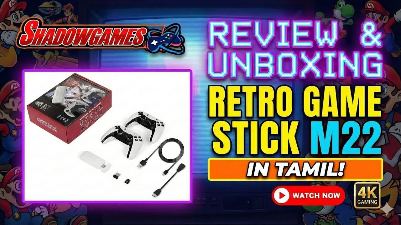 Retro Game Stick M22 Review & Unboxing in Tamil | 30,000+ Games Worth Buy? 🎮