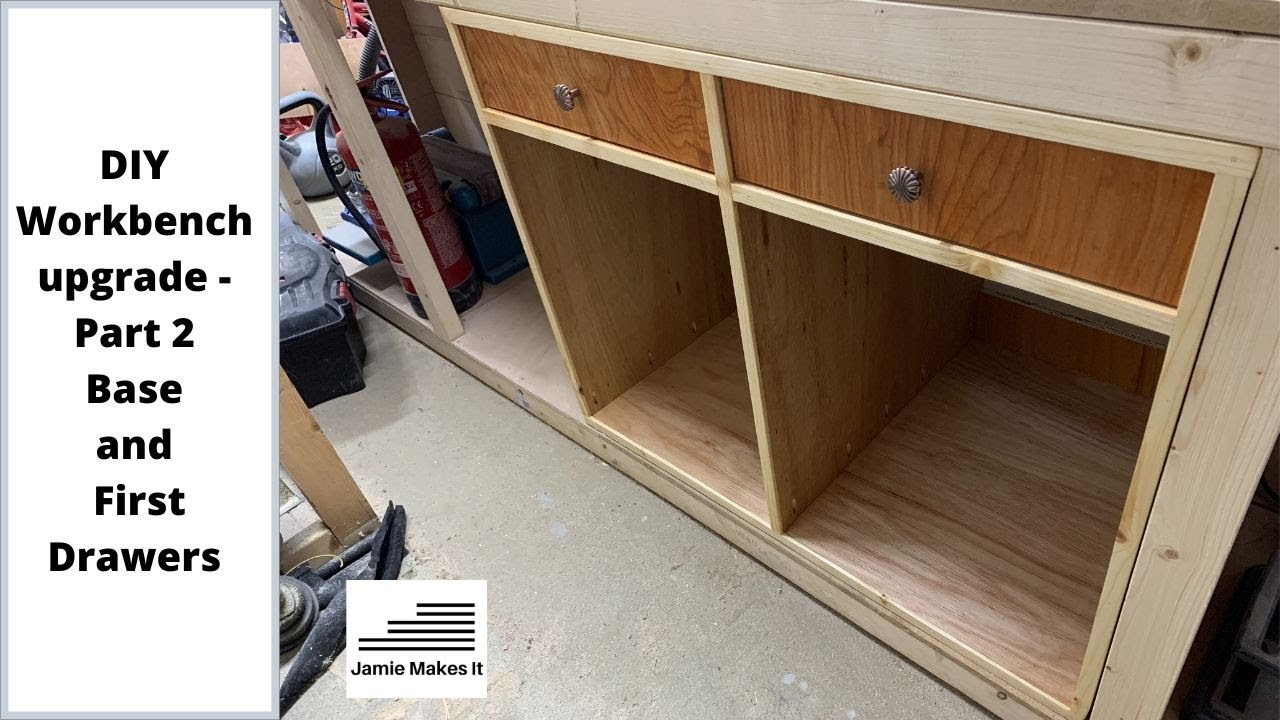 DIY workbench upgrade Part 2 cabinet and shelves UK garage/workshop conversion