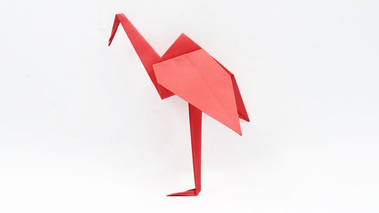 How to Make an Origami Flamingo with Paper - Easy Paper Flamingo instructions