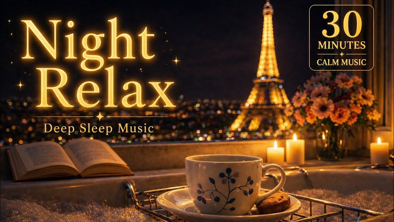 Peaceful Sleep 🌙 30-Minute Piano | Calm Paris Night for Deep Relaxation