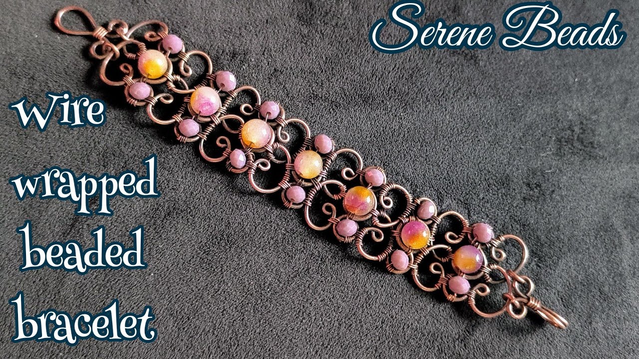 Wire wrapped beaded bracelet  | Making beaded wire bracelet step by step | Wire wrapped bracelet