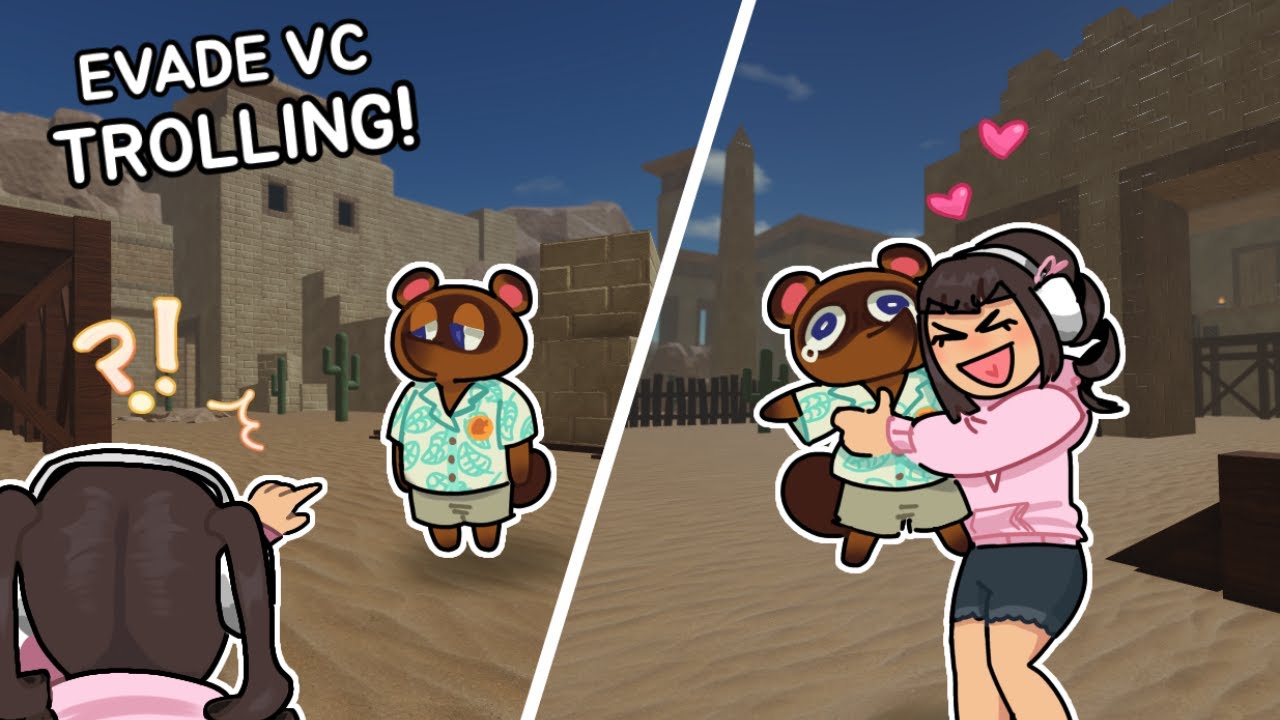Trolling as a Animal Crossing character in Evade VC! | ROBLOX Funny Moments