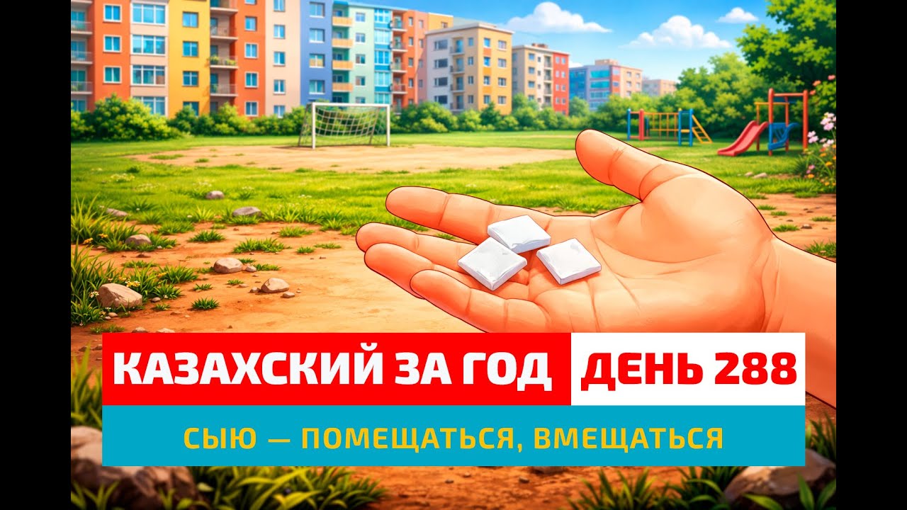 🎯 День 288 — Бросание плиток в лунку | Глагол сыю | Казахский каждый день