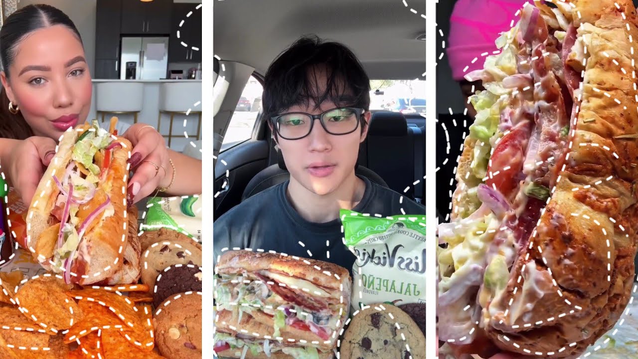 🔥TIKTOK Mukbang Compilation | Subway 🥙| YumNest 🌶