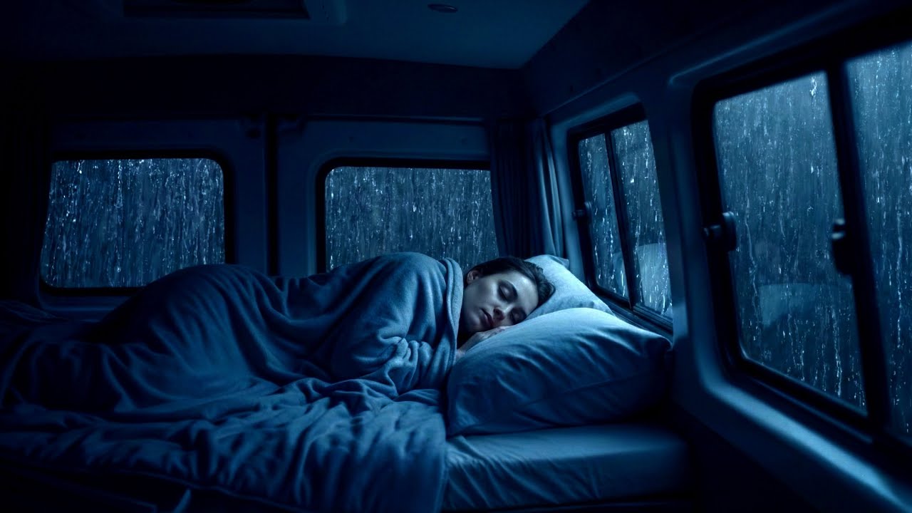 Rain and Thunder Sounds on Cozy Car | Soothing Rain Sounds for Sleeping and Relaxation