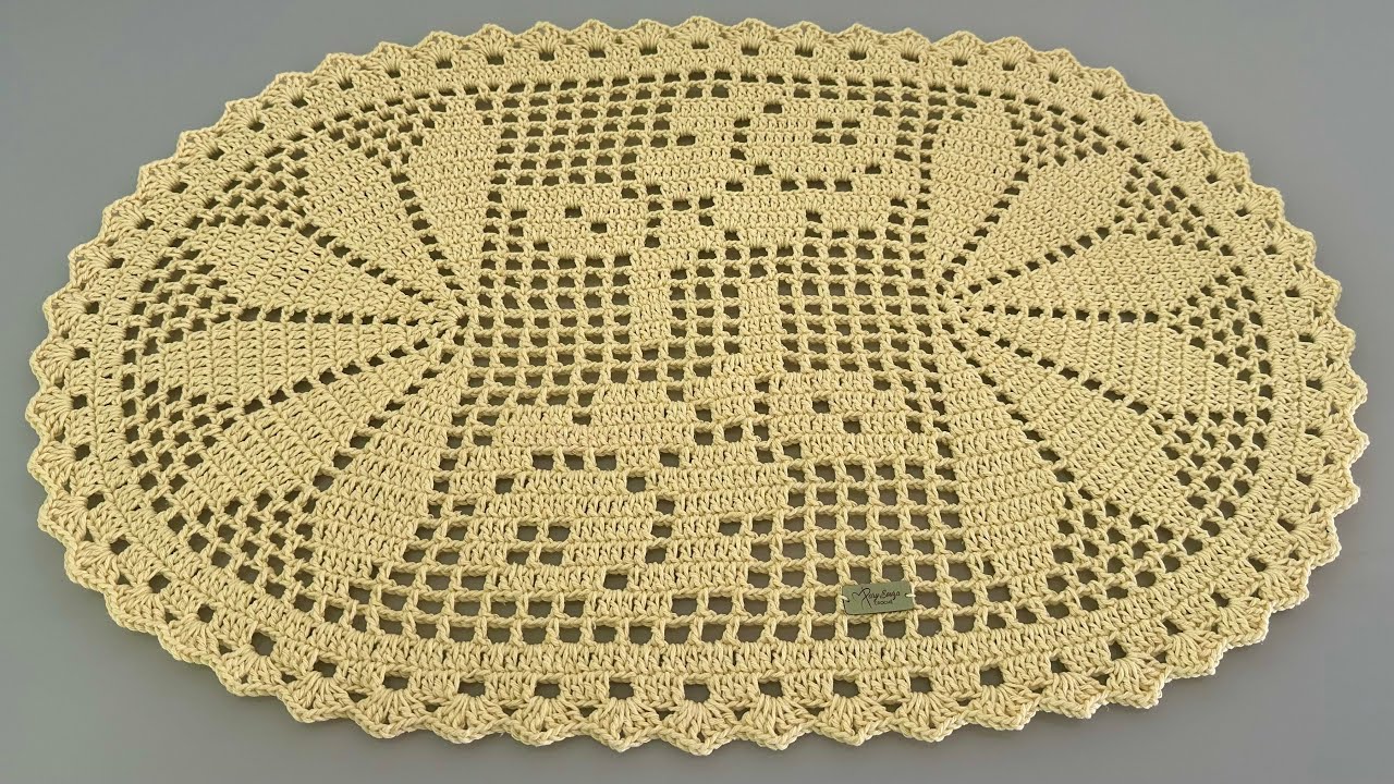Tapete Oval Amarelo Bebe, aula passo a passo completa