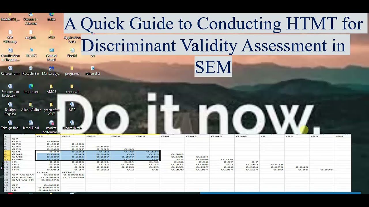 How to calculate HTMT (Heterotrait-Monotrait Ratio of Correlations) Discriminant Validity Amharic