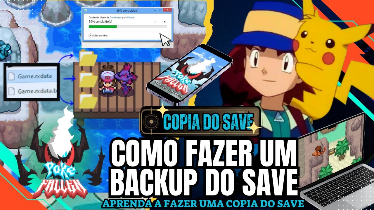 POKEFALLEN - v13.0-T9 : COMO CRIAR UMA COPIA - DO SEU SAVE | PARA PC E CELULAR!! (PC-FANGAME) 🇧🇷