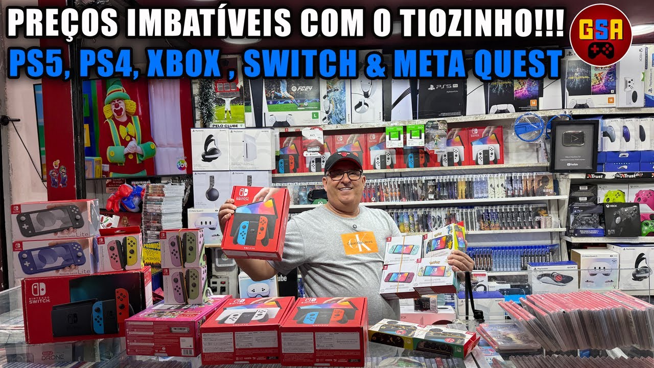 PREÇOS IMBATÍVEIS COM O TIOZINHO!!! PS5, PS4, SWITCH e META QUEST - GSA GAMES