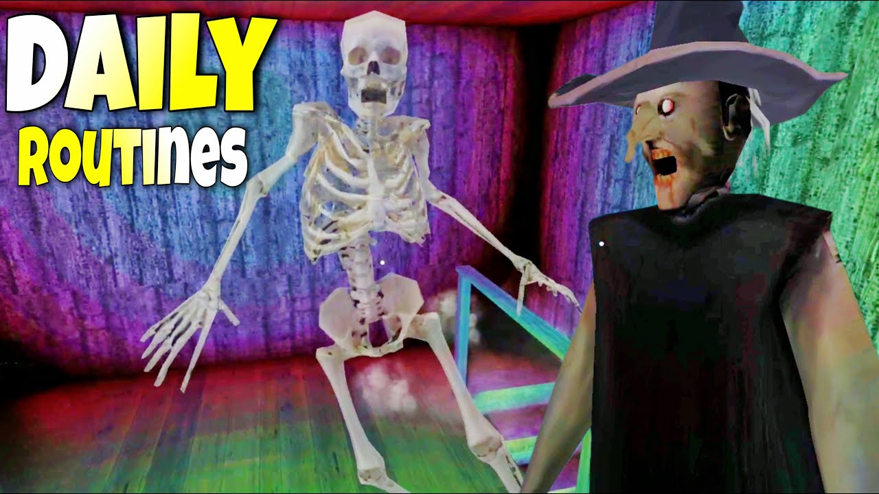 Vomit Skeleton Daily Routines In Granny Version 1.8.6 Halloween Mode