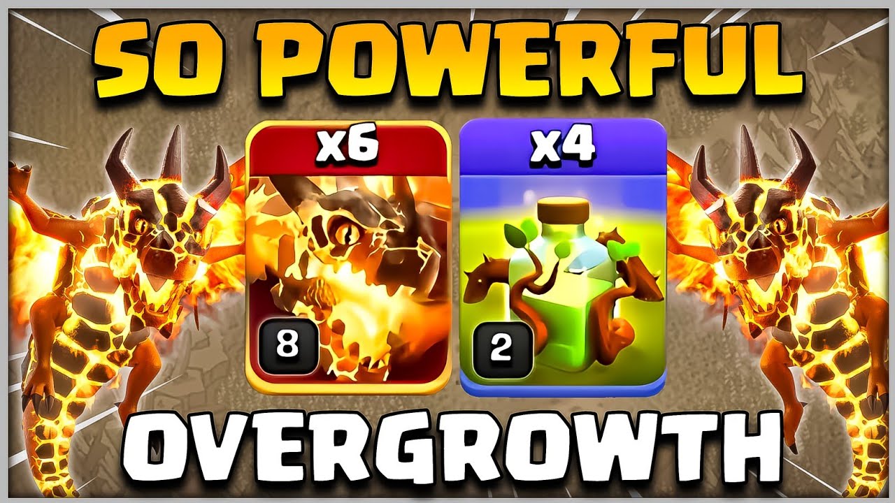 Super Dragon + Overgrowth Spell = So Powerful!! TH13 Attack Strategy