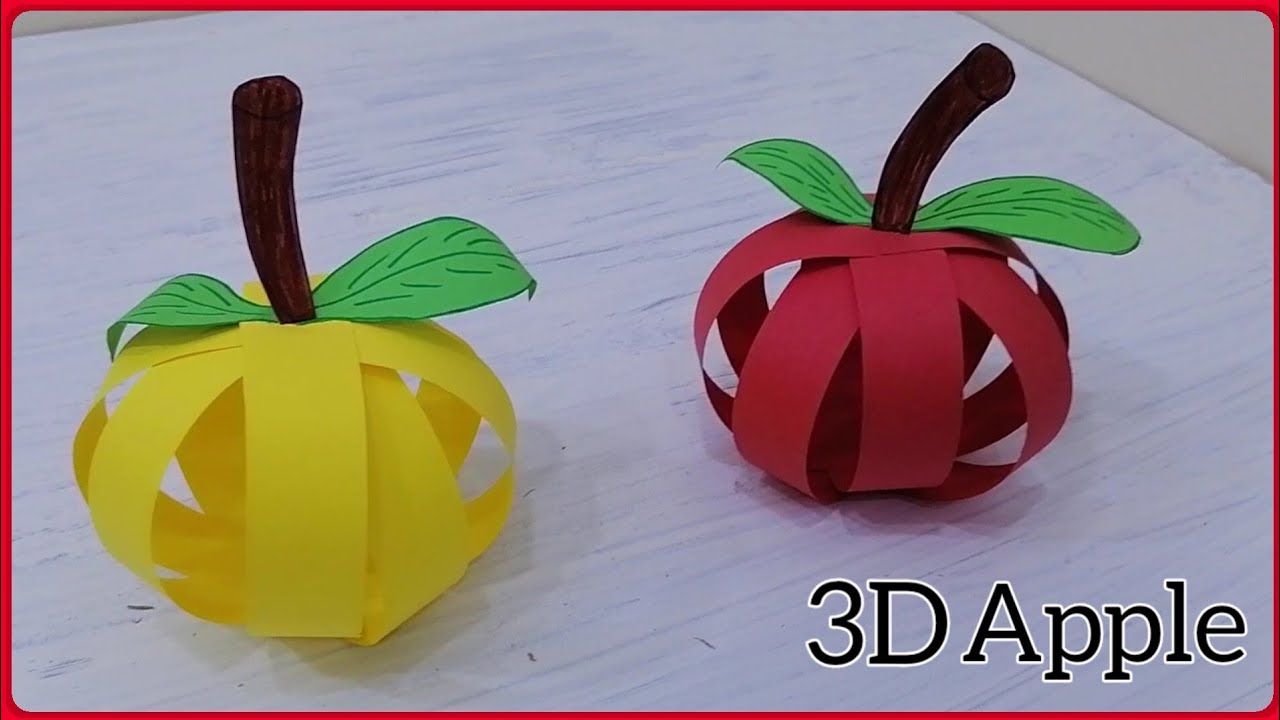 Яблоко из бумаги своими руками | 3D-яблоко из бумаги | Поделка из бумаги для школы
