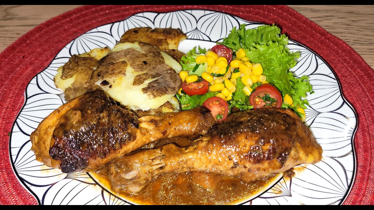POLLO EN SALSA DE MOSTAZA Y MIEL CON PAPAS #cena
