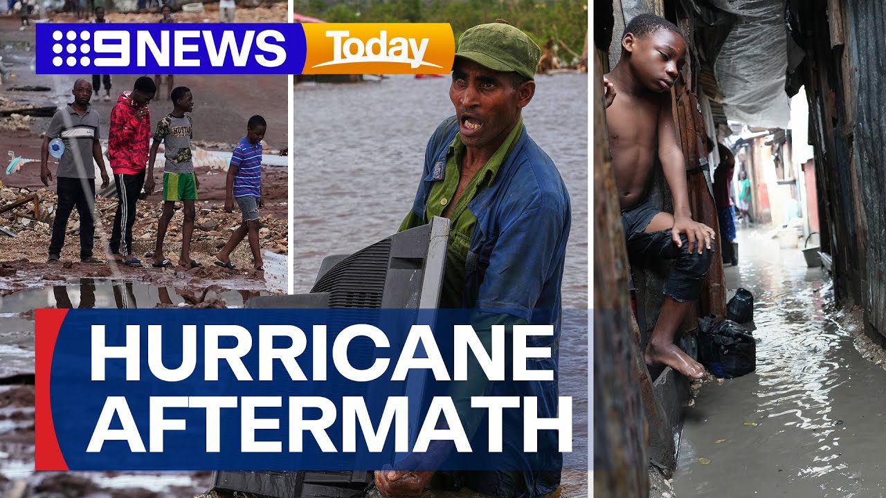 Massive destruction and power outages after Hurricane Melissa hits | 9 News Australia