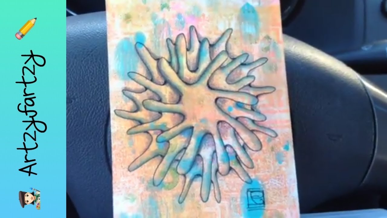 Zentangle Inspired Art W/ Artzyfartzy 🦋 How To Draw Tangle Pattern C-view
